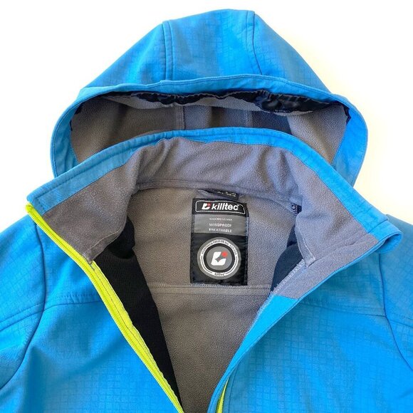Killtec Softshell Hooded Jacket Boys Size 12 Windproof Fleece Blue Sports Outdoo - Picture 5 of 16
